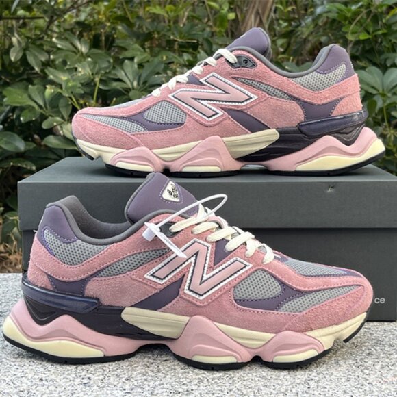 New Balance 9060 Pink & Purple Suede Sneakers - Picture 4 of 12